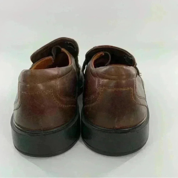 Ecco mens flats size 45 11-11.5 brown leather slip on orthopedic comfort career main image 9